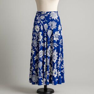 Vintage Herman Geist Floral Maxi Skirt | Size 12 | Late 80s–Early 90s